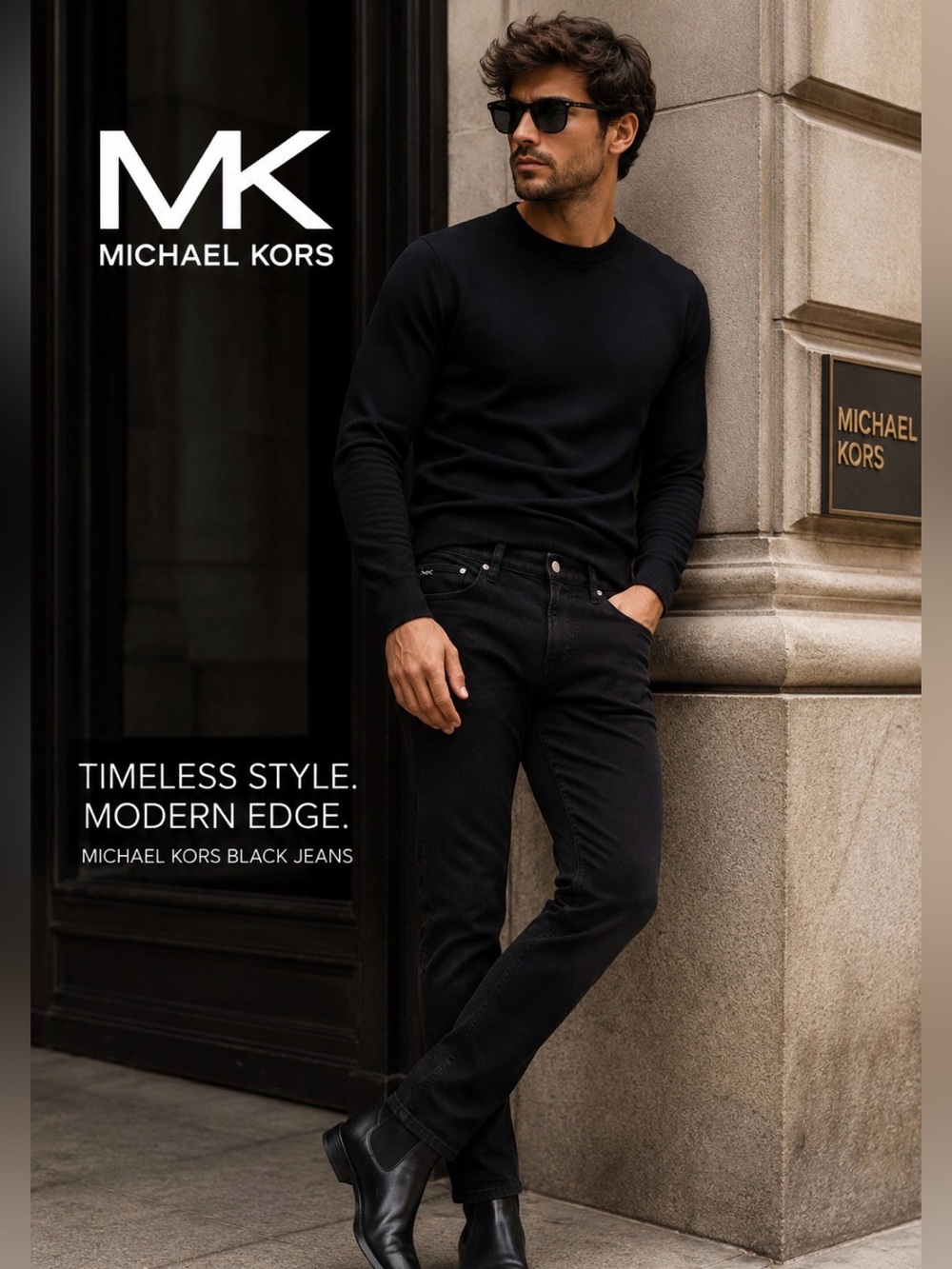 MICHEAL KORS Parker Slim Fit Men’s Black Jeans 30/32